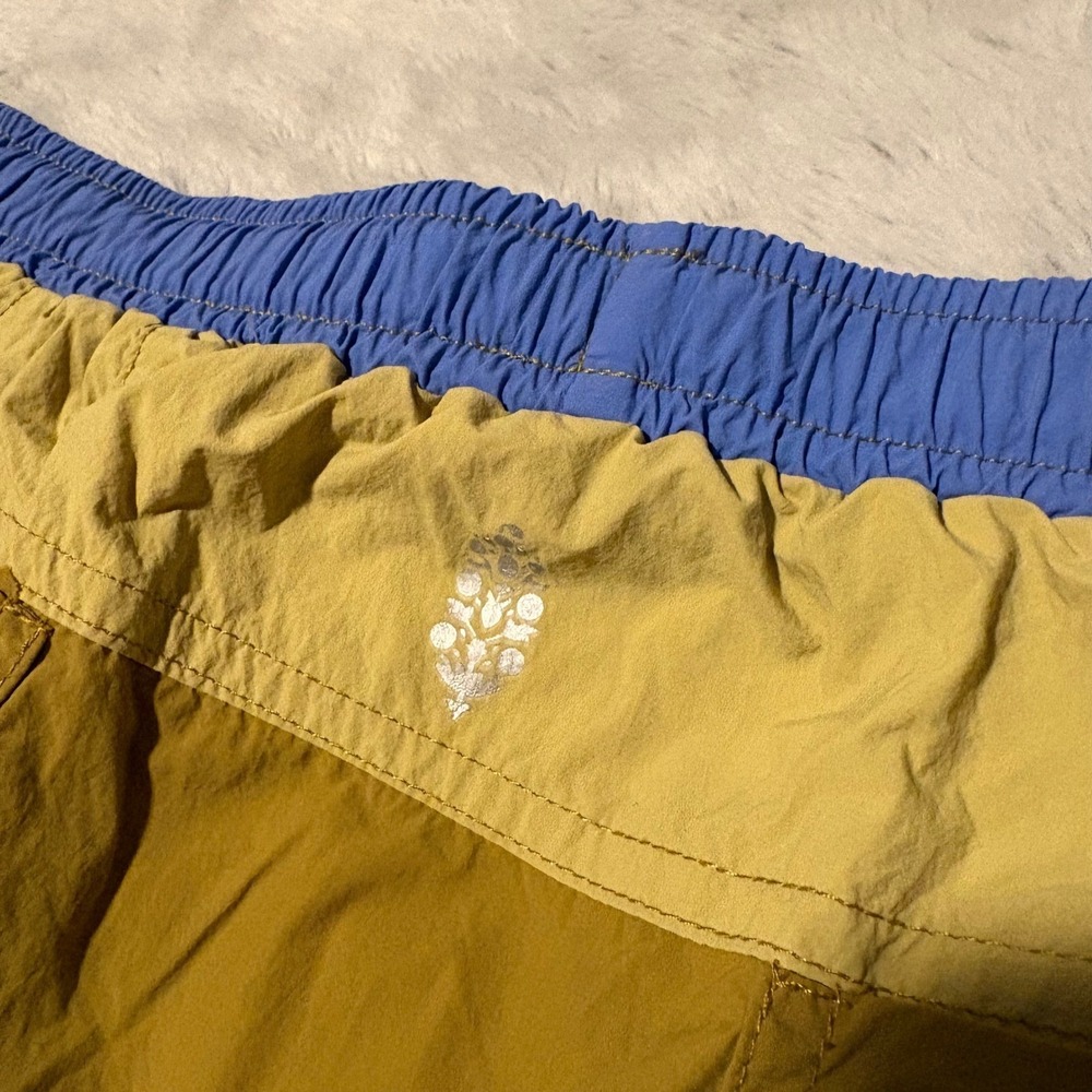 Free People FP Movement Women Colorblock Nylon Cargo Pants Hiking Size M Yellow - Picture 4 of 7